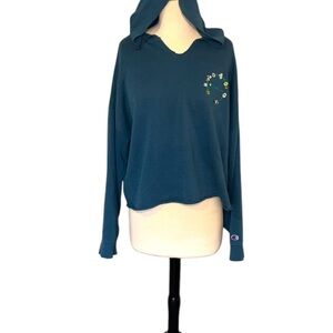 CHAMPION Women's Blue Hoodie Tops size XL